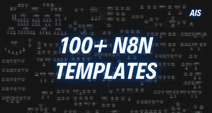 AI Automation Society 100+ n8n workflow templates library showing importable automation blueprints